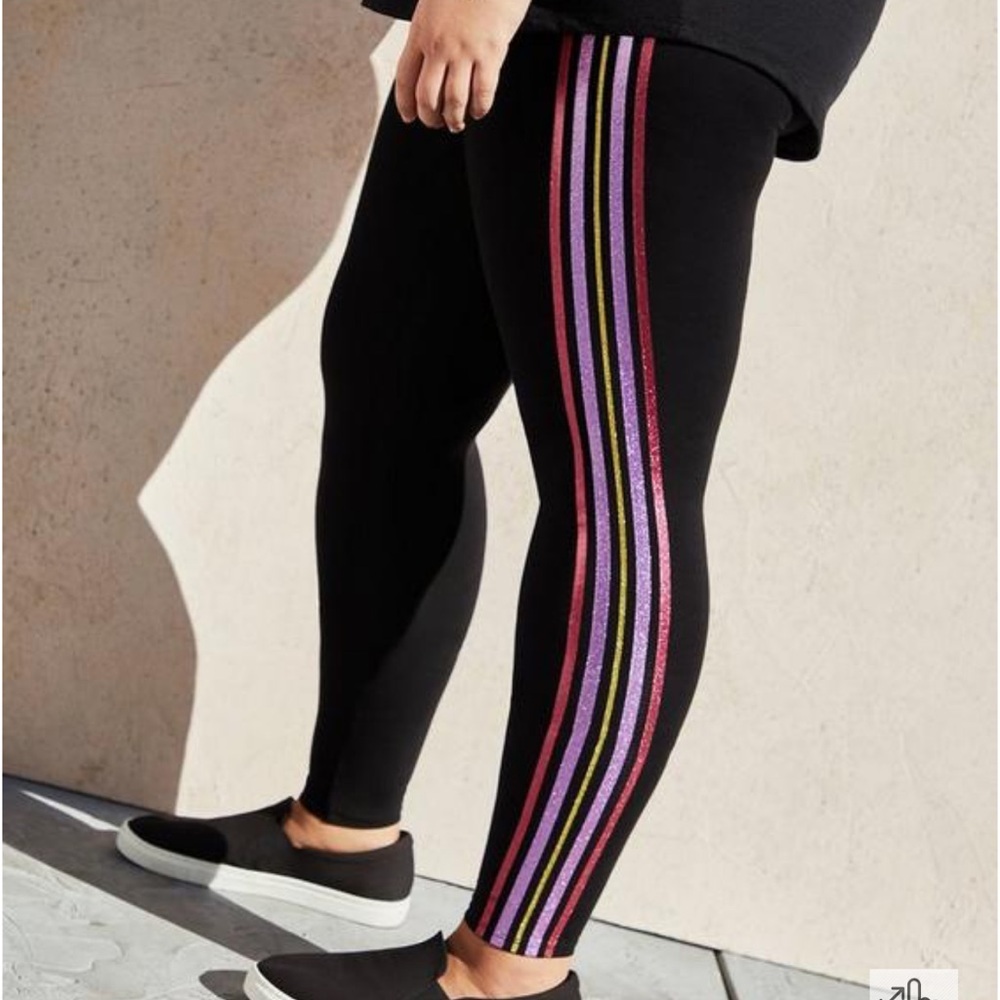Torrid Premium Leggings - Multicolor Side Stripe Black